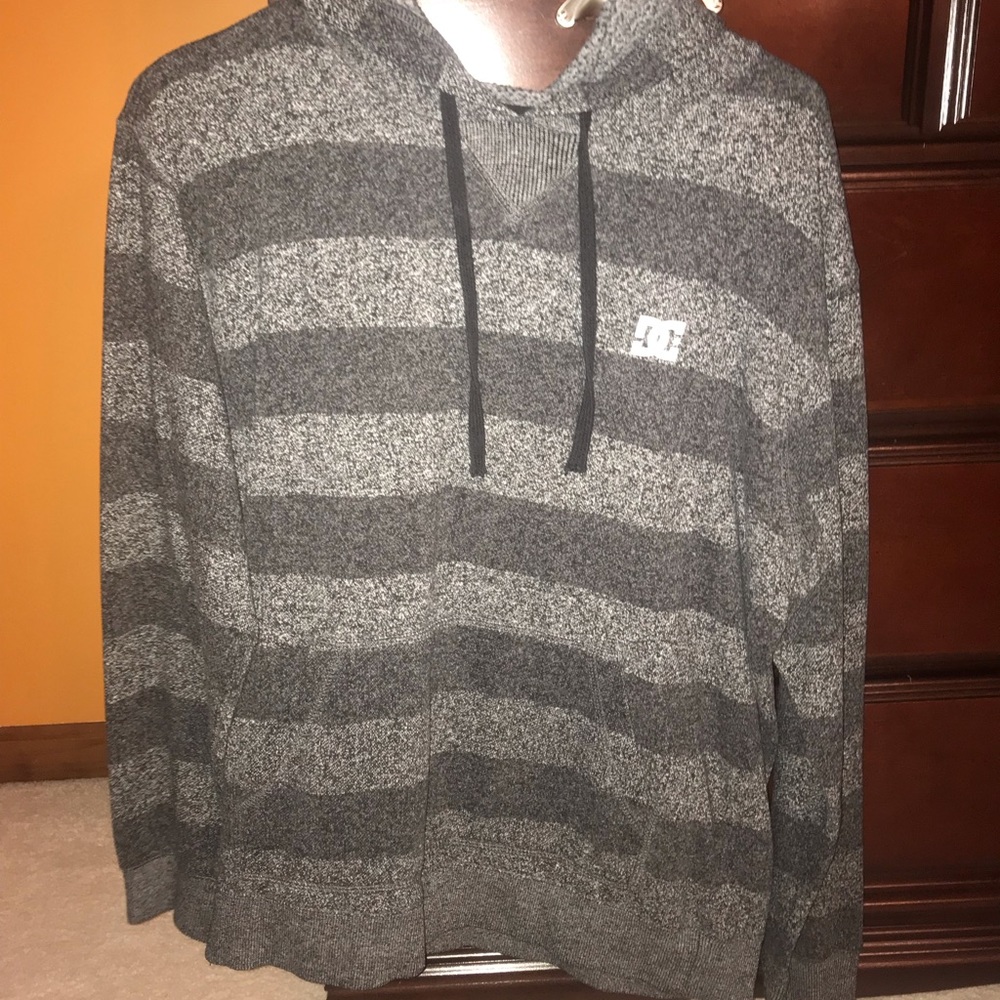 Grey Stripped Hoodie